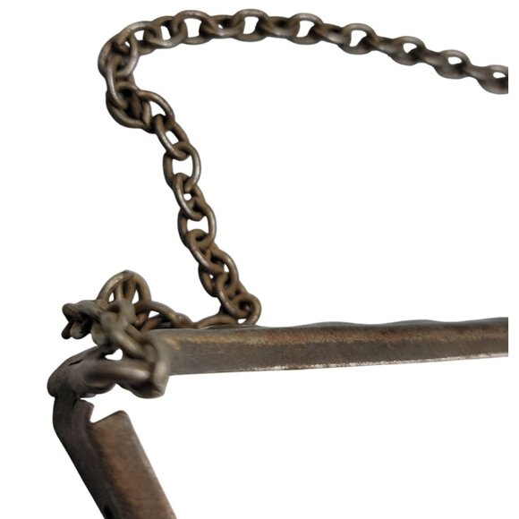 Antique Victorian Purse Reticule Square Frame Folding Floral Metal Kiss Closure - Picture 8 of 14